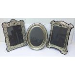 Three silver plated photograph frames