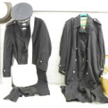 Two St. Johns Ambulance vintage overcoats with a cap and original bag