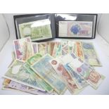 Ninety world bank notes