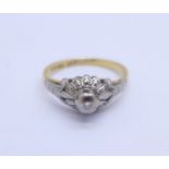 An 18ct gold and diamond solitaire ring, 2.5g, I