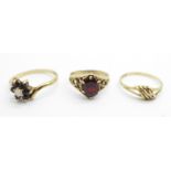 Three 9ct gold rings, 4.4g