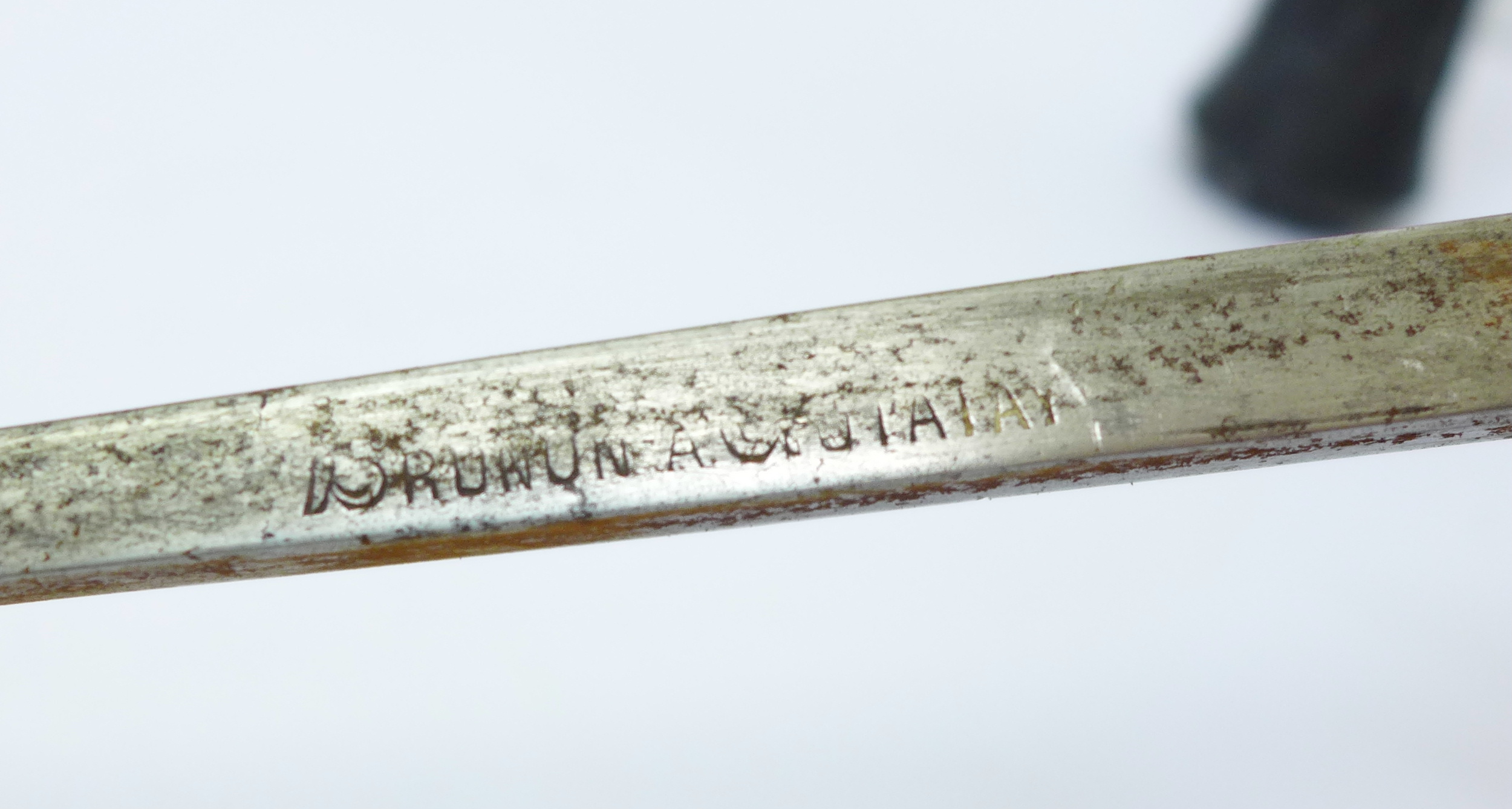 A French sword stick, marked Brunon A Cotatay on the blade, stick a/f, handle split - Image 4 of 4