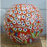A globular hand painted vase, 26cm
