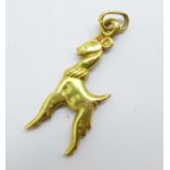 An 18ct gold 'Babycham' charm, marked 750, 1.6g