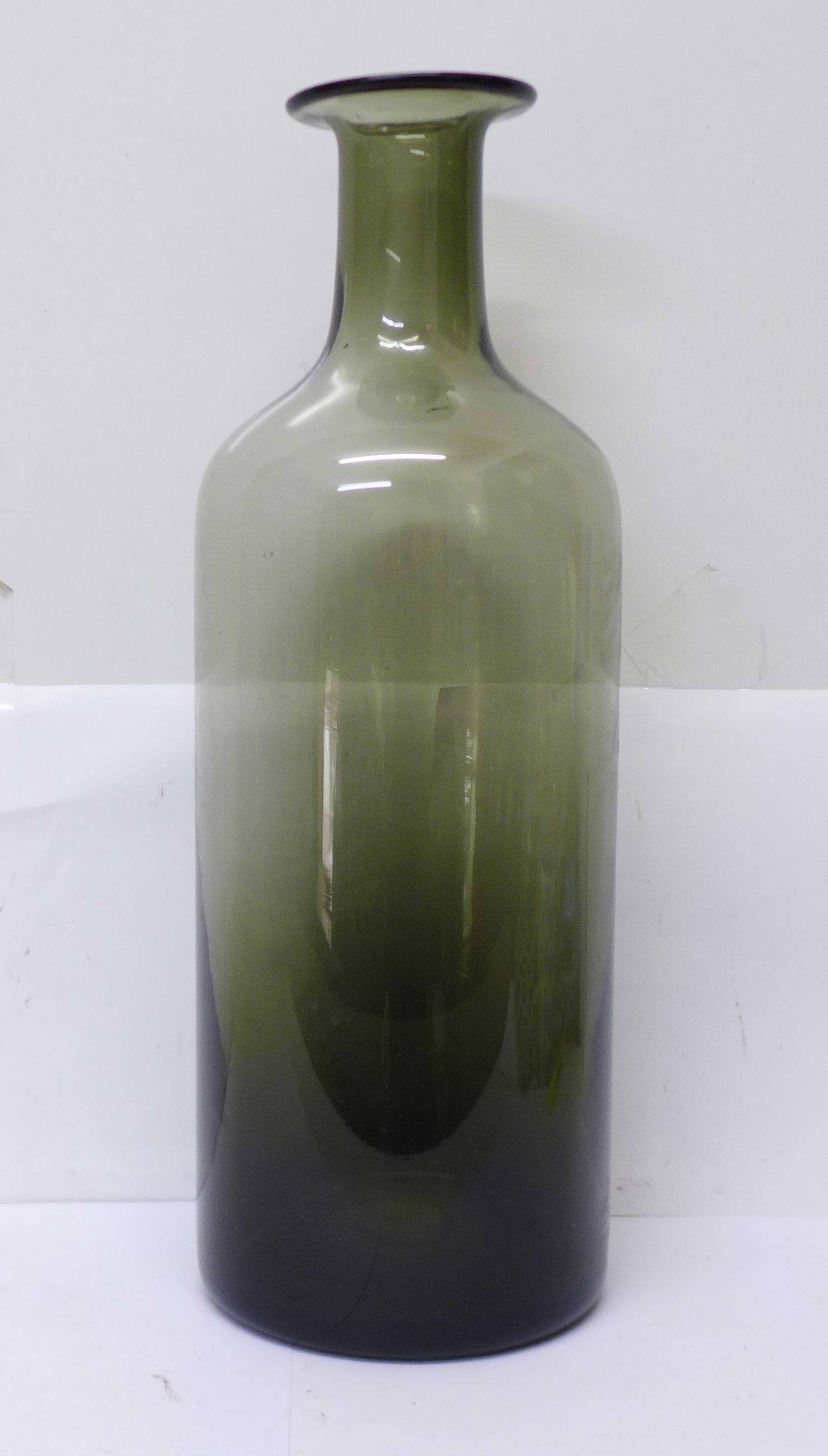 A Holmegaard pewter glass vase, 42cm