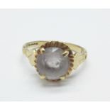 A 9ct gold, stone set ring, 2.8g, K