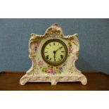 An American Ansonia Clock Company porcelain mantel clock