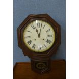 A 19th Century American Ansonia Clock Company beech wall clock