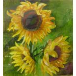 C.C. Turner, still life of sunflowers, watercolour, 48 x 44cms, framed