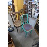 Three bentwood chairs