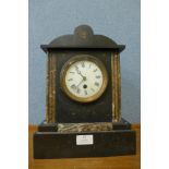 A 19th Century French Belge noir mantel clock