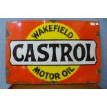 A Castrol Wakefield Motor Oil enamelled sign