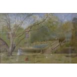 K.E. Booth, Haddon Hall, watercolour, 33 x 50cms, framed