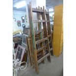 A pair of pine decorators trestles