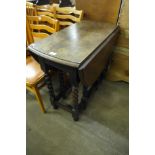 An oak barleytwist gateleg table