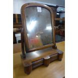 A Victorian mahogany toilet mirror