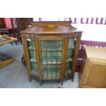 A small Edward VII inlaid mahogany display cabinet