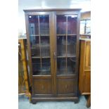 An oak two door bookcase