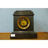 A 19th Century French Belge noir mantel clock