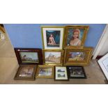 Assorted prints, including four Russell Flint prints, etc.