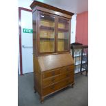 An Edward VII mahogany bureau bookcase