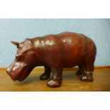 A small leather figure of a hippopotamus