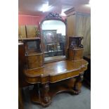 A Victorian figured walnut dressing table