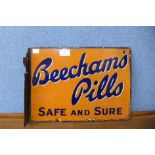 A Beechams Pills double sided enamelled sign