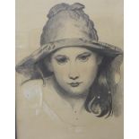 E.M. Houghton, portrait of a boy, pencil and charcoal, dated 1886, 38 x 28cms and another of a girl,