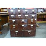 A Victorian mahogany sixteen drawer apothecary cabinet