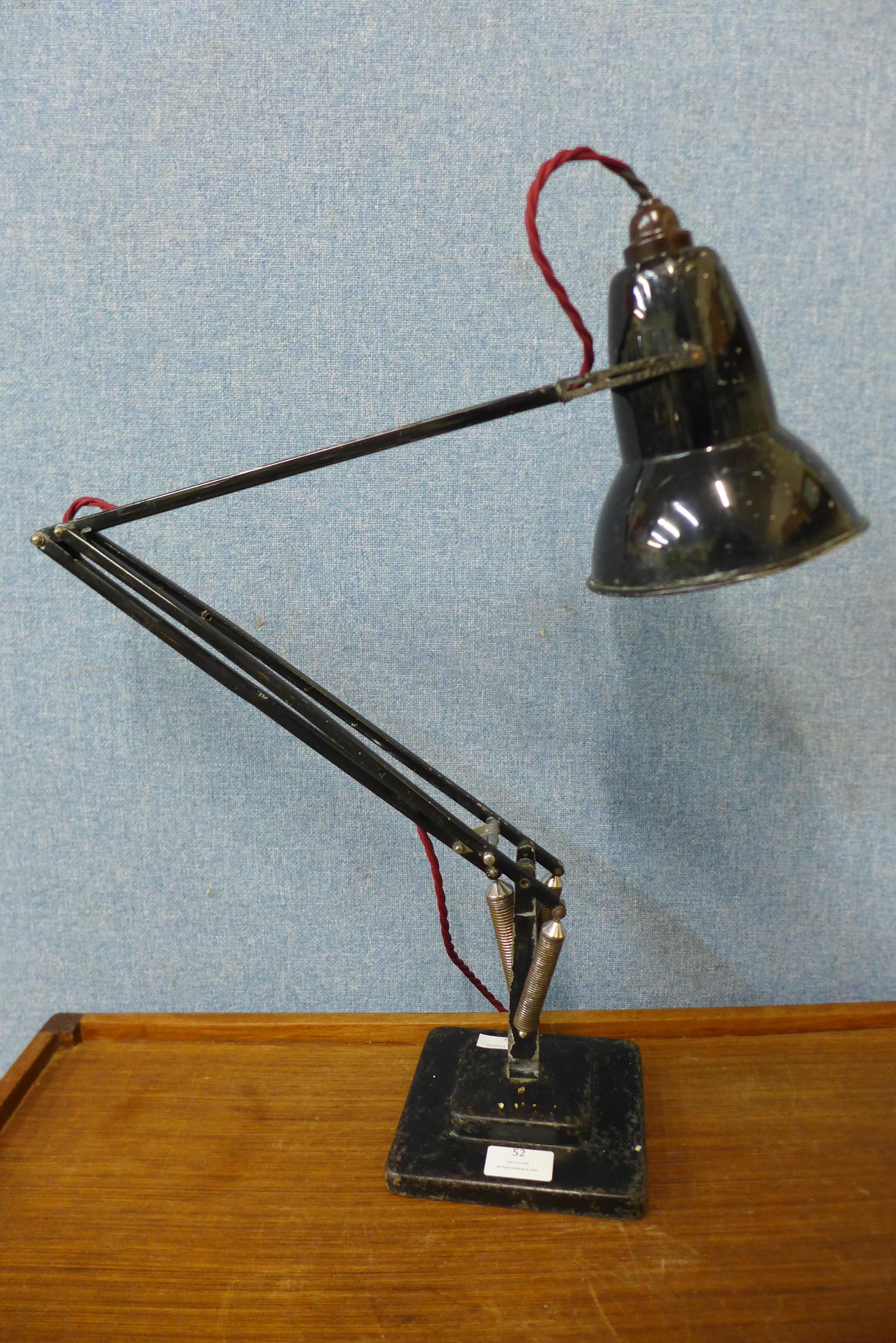 A Herbert Terry & Sons Ltd. black metal anglepoise desk lamp