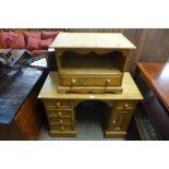 A pine dressing table and a TV stand