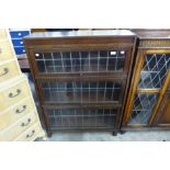 An oak three tier bookcase