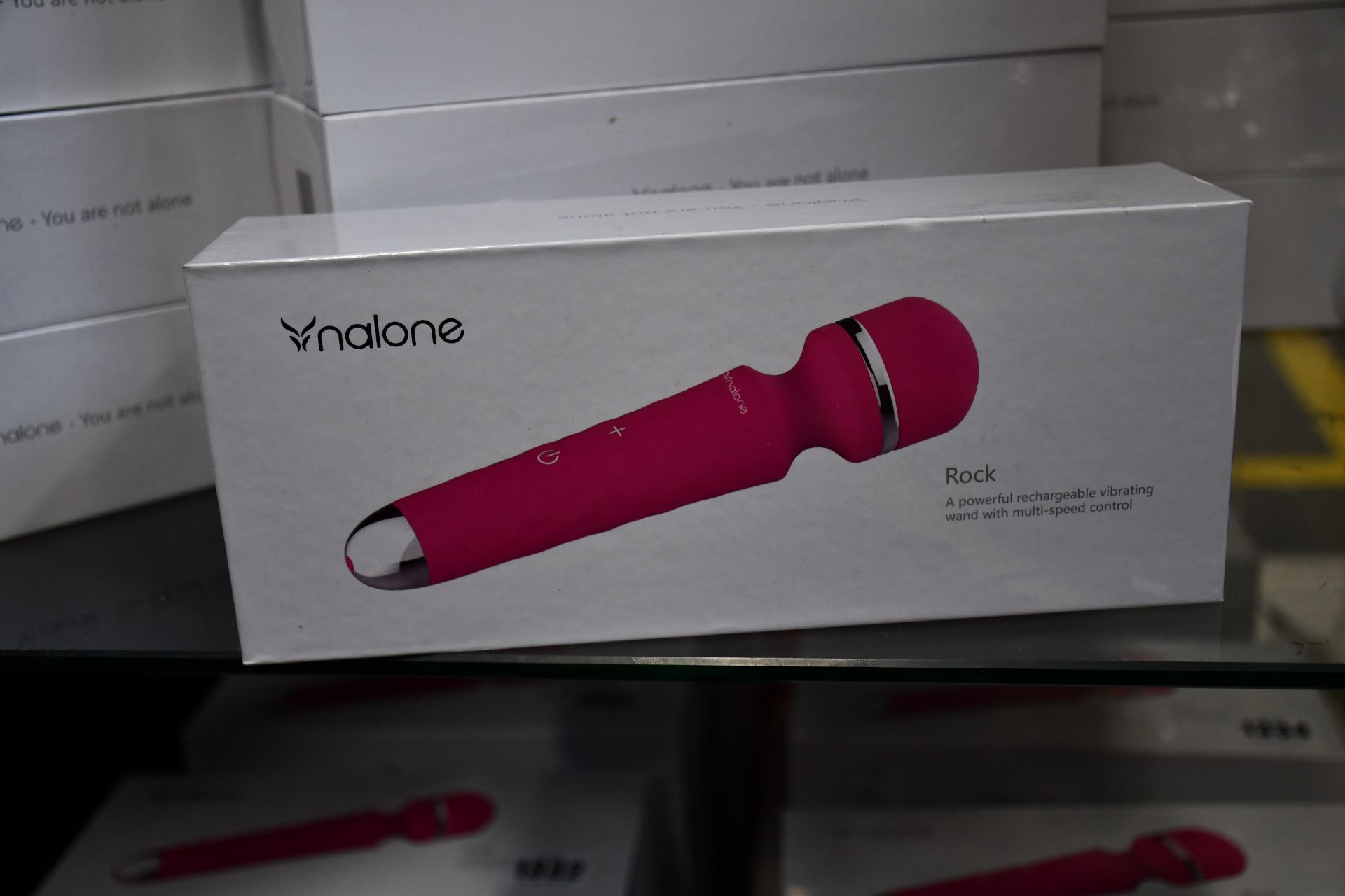 Four boxed as new Nalone Rock Wall Massagers in pink (A powerful rechargeable vibrating wand with