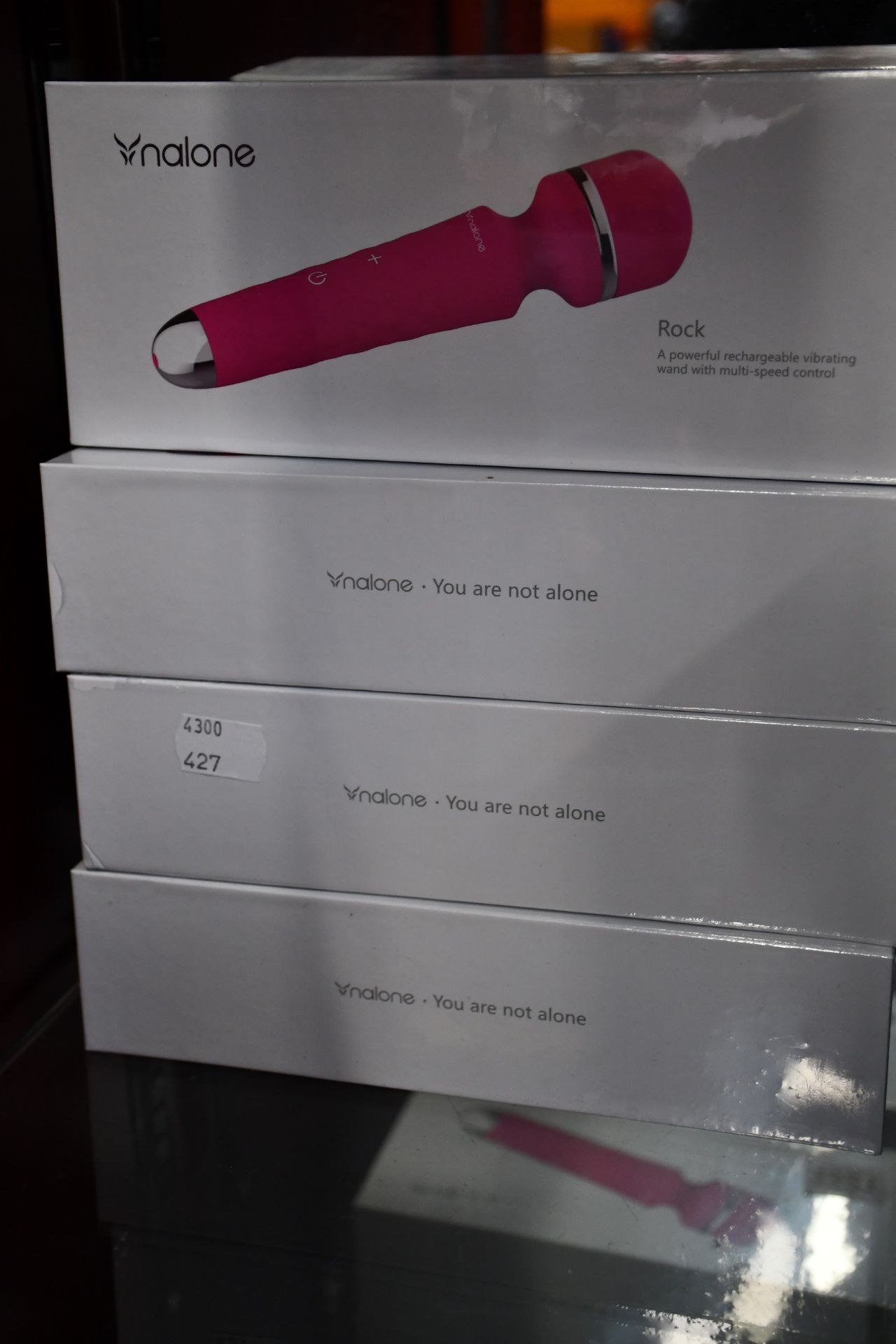 Four boxed as new Nalone Rock Wall Massagers in pink (A powerful rechargeable vibrating wand with