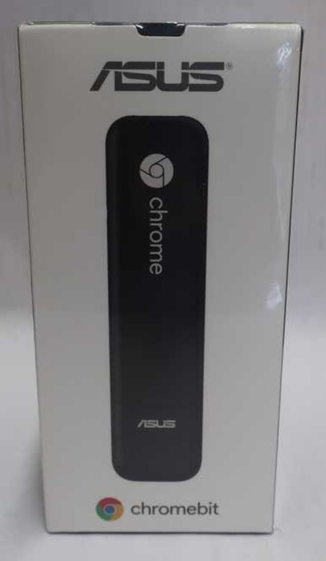 A boxed as as new ASUS Chromebit CS10 Mini PC with Rockchip 3288-C, 2GB RAM, 16 GB eMMC running