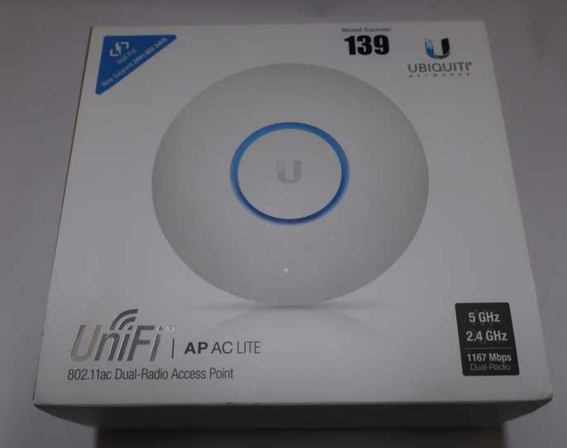 A boxed as new Ubiquiti Unifi AC Lite AP Wireless Access Point (UAP-AC-LITE).