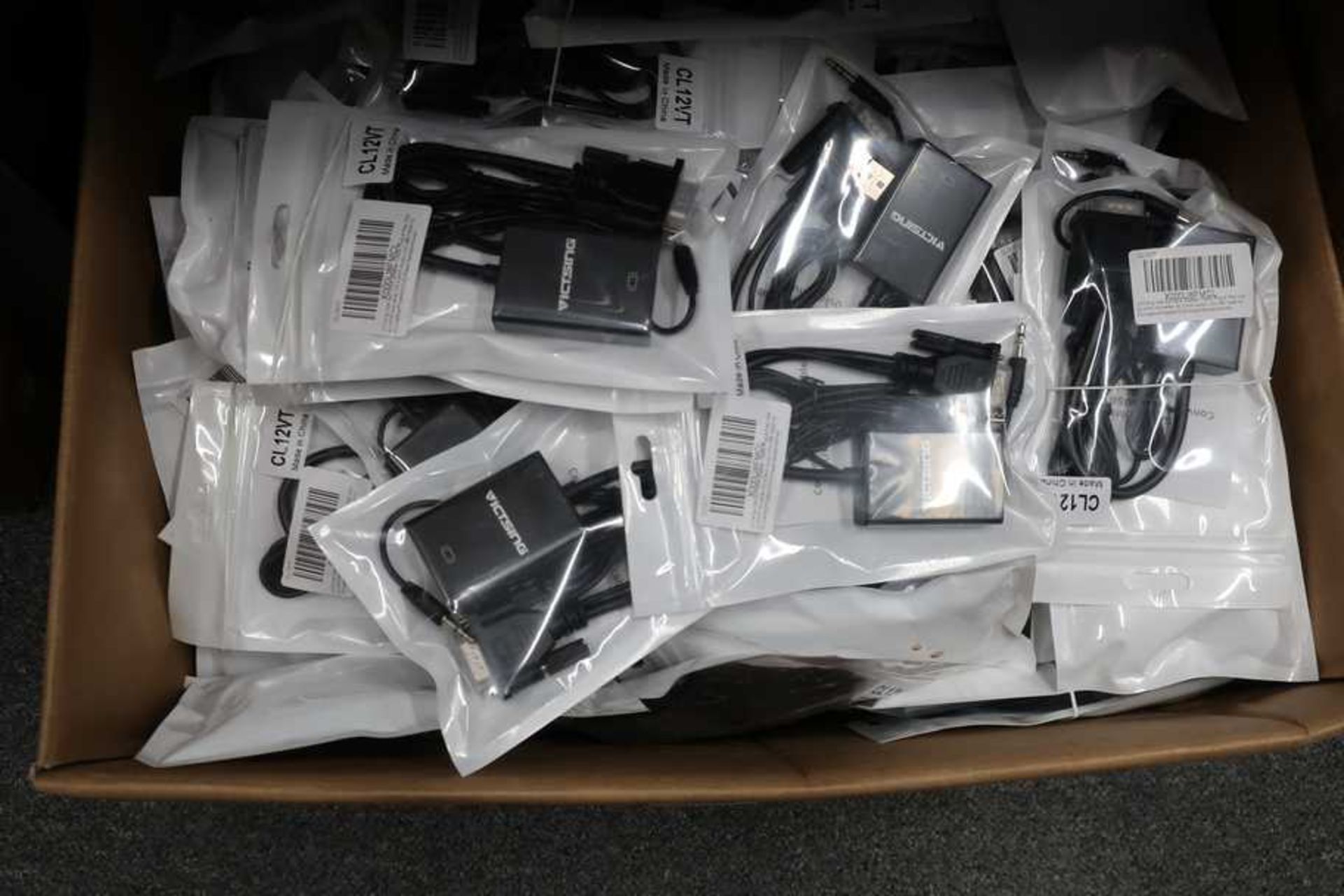 A large quantity of as new VicTsing CL12VT VGA to HDMI Adapter Converter Cables with Audio and