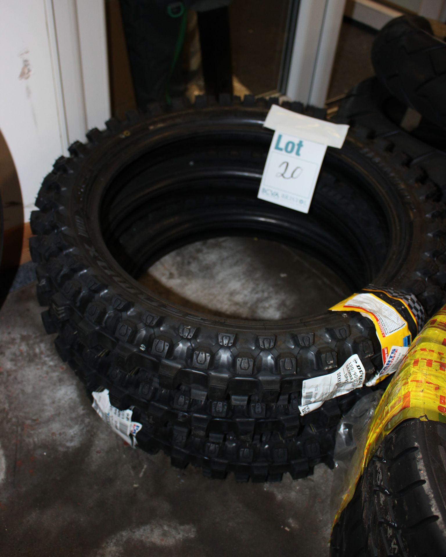 Three as new Dunlop motorcycle tyres, size 120/90 - 1966MTT x 3.