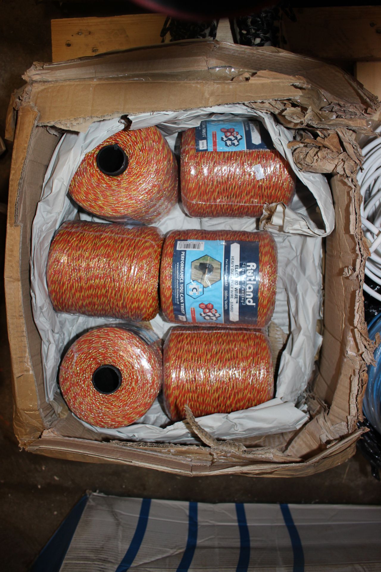 Six reels of Rutland electro wire heavy duty polywire - Jumbo 500m.