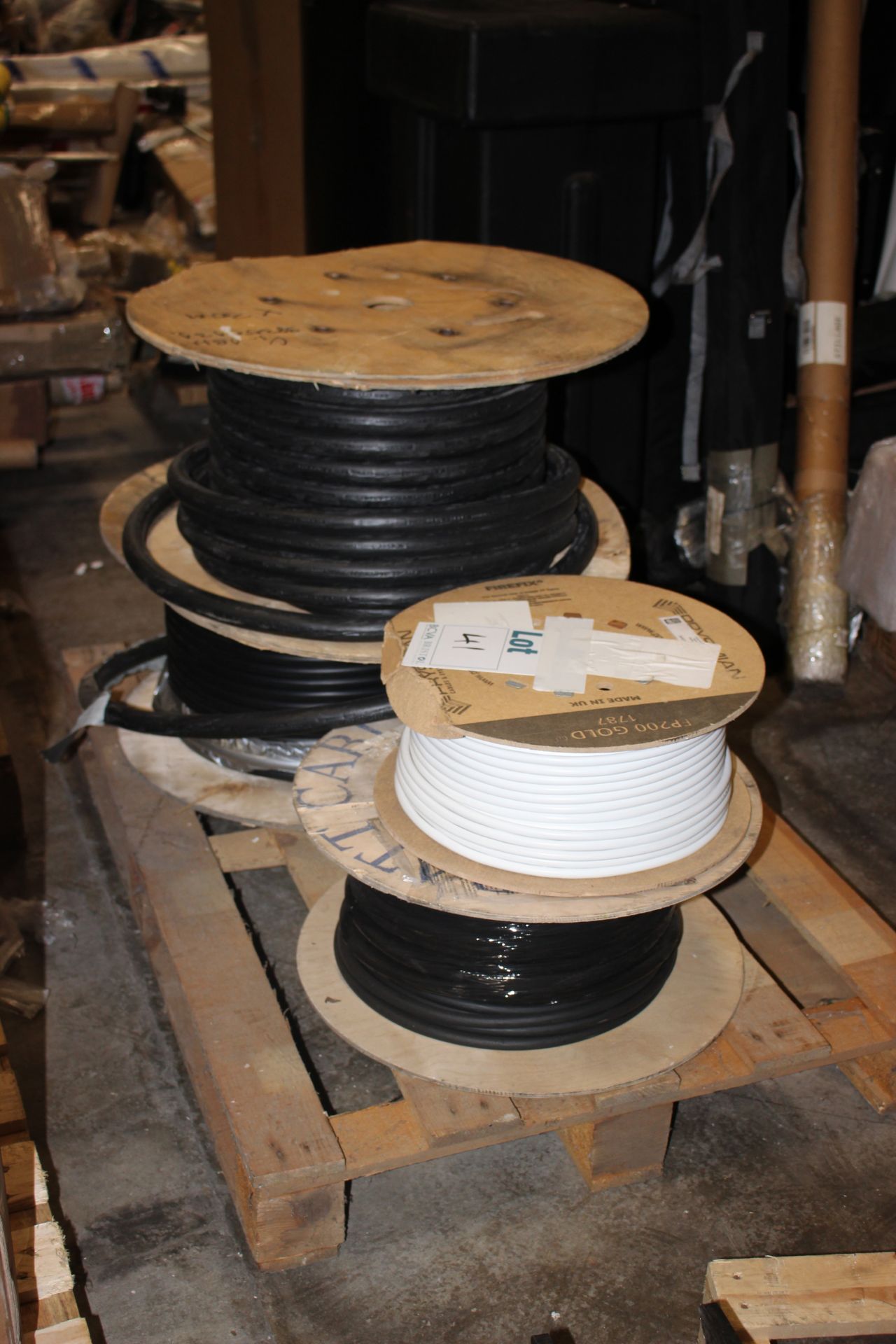 A quantity of assorted cabling to include Sewedy,Firefix, Batt, armored cable and other reels.