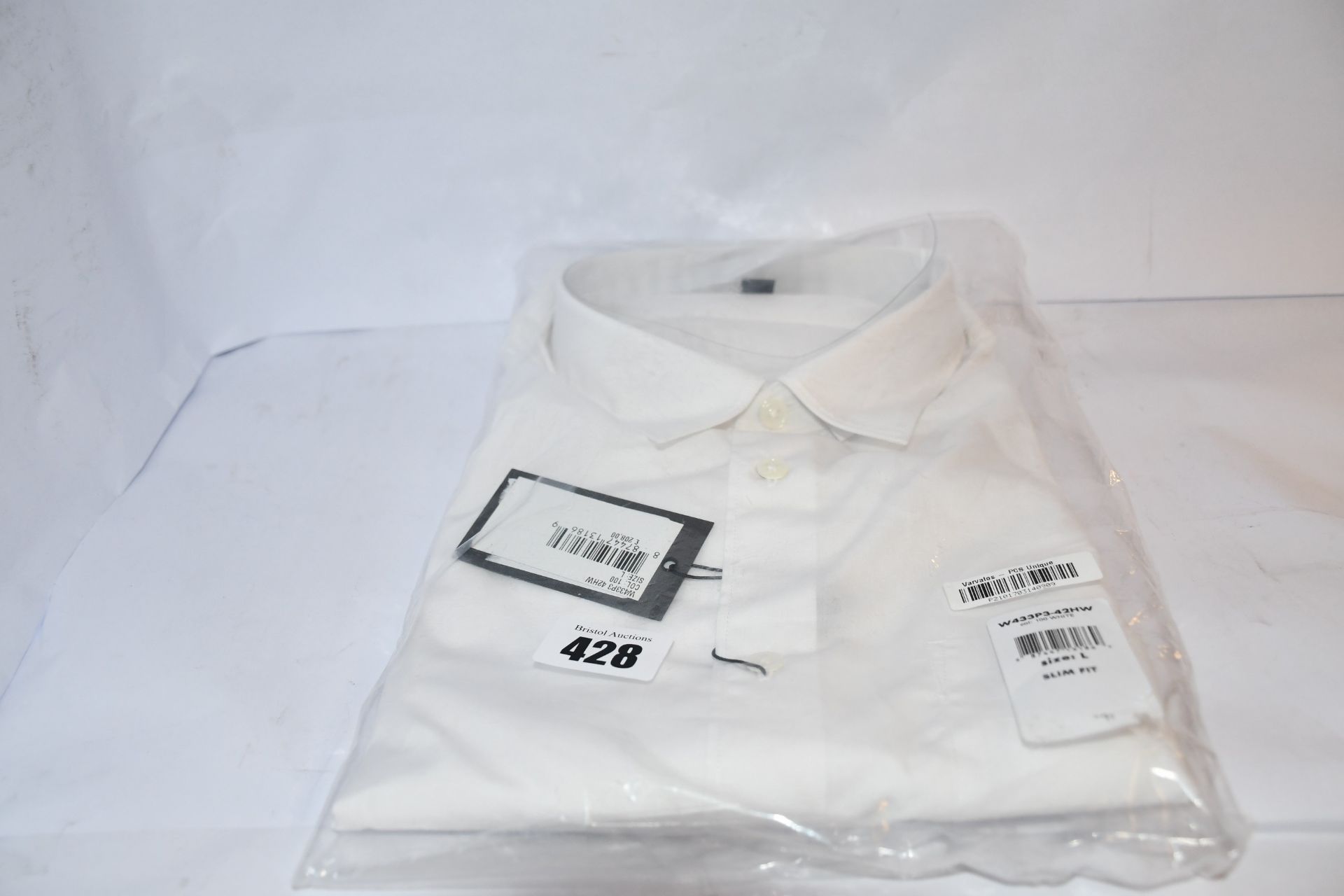 An as new John Varvatos white slim fit shirt (L -RRP £208).