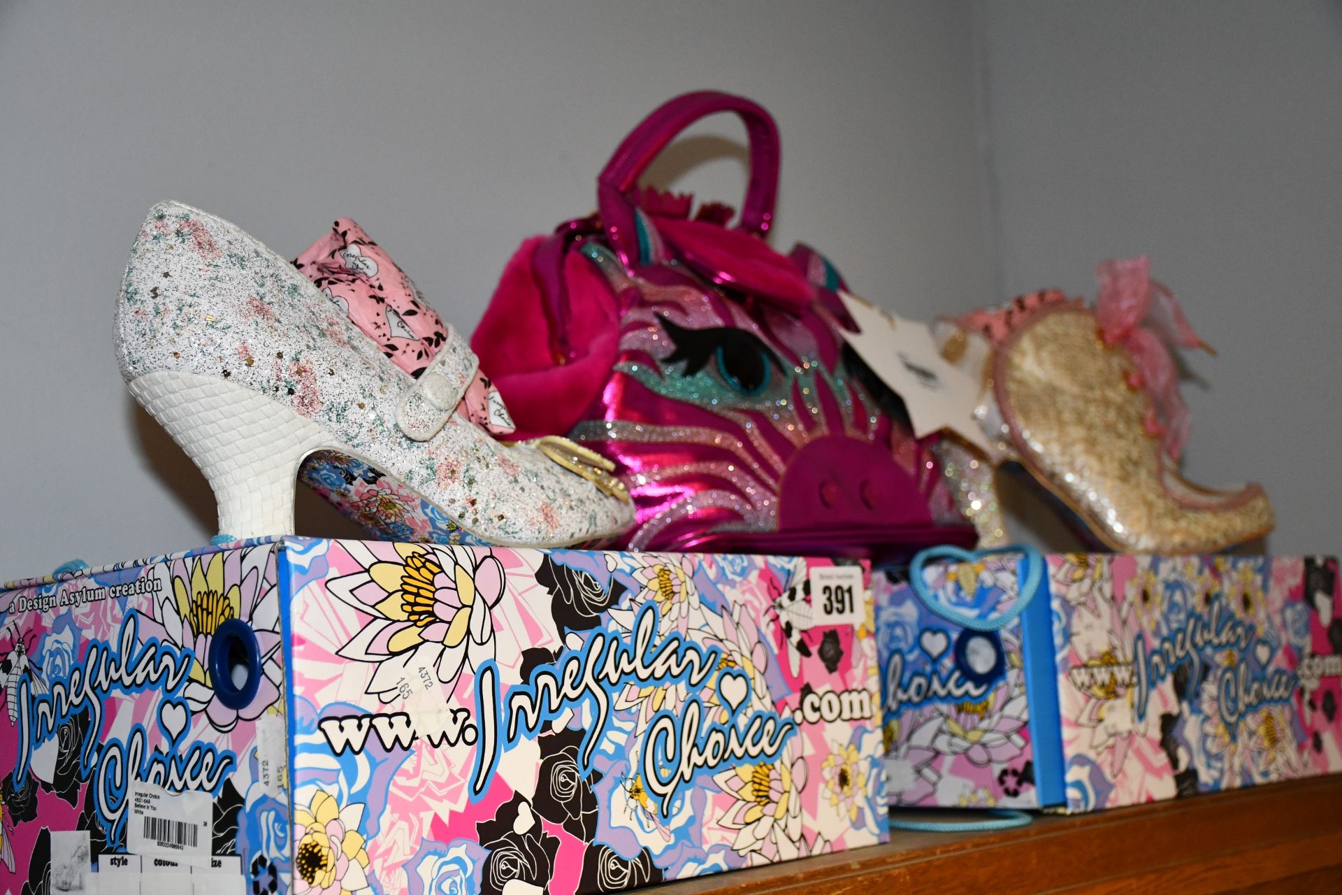 Two pairs of as new Irregular Choice footwear; Believe In You (EU 38) and Baroness (EU 38)