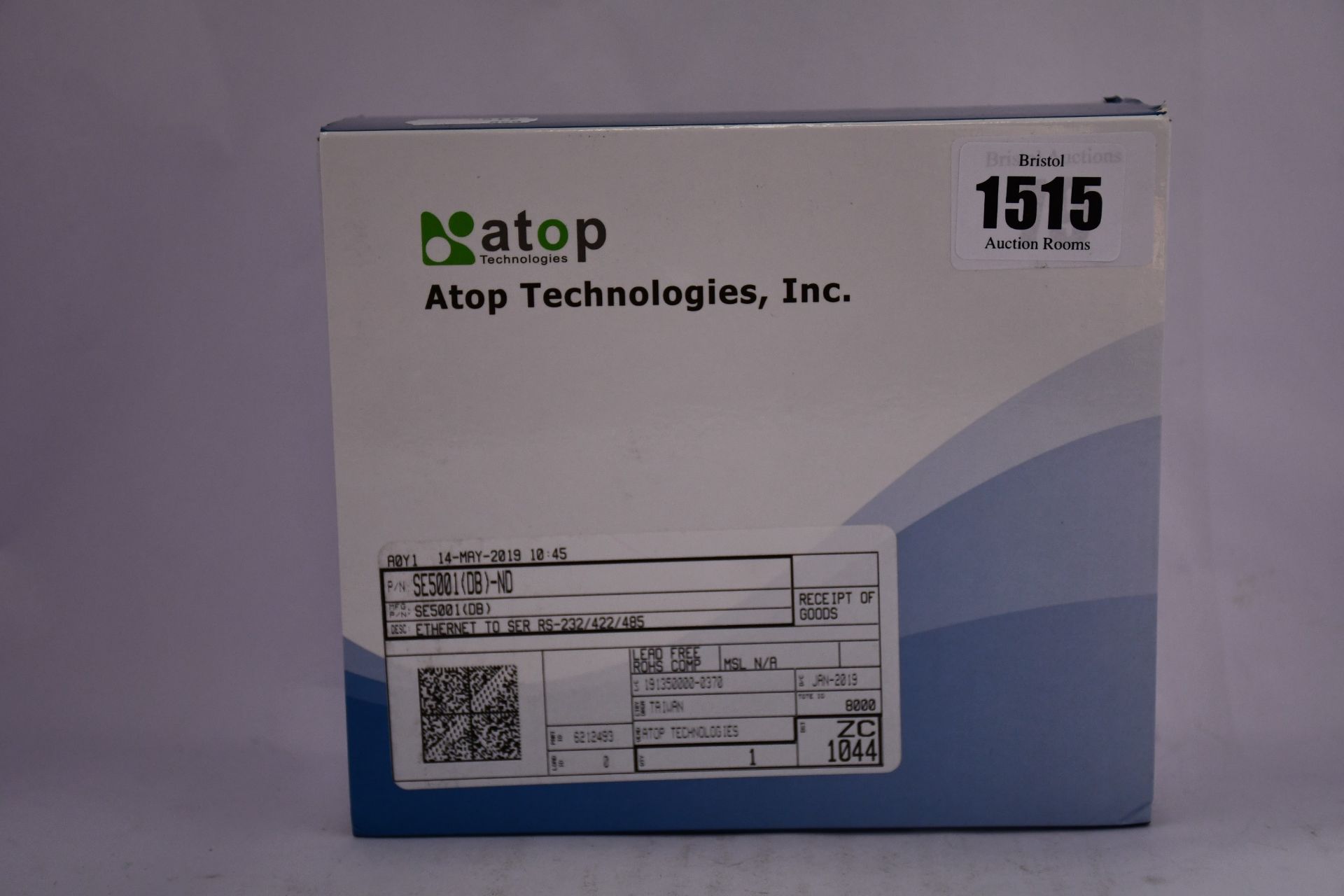 A boxed as new Atop Technologies SE5001 Single Port Serial Device Server (Part No: SE5001(DB)-ND).