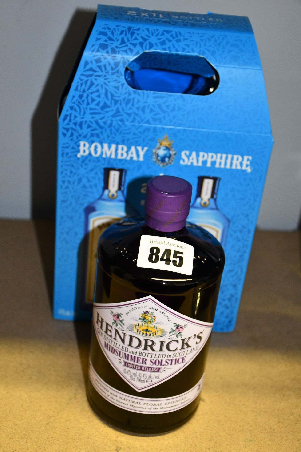 A Duo pack of Bombay Sapphire gin (2 x 1ltr) and Hendricks Midsummer Solstice (700ml) (Over 18s