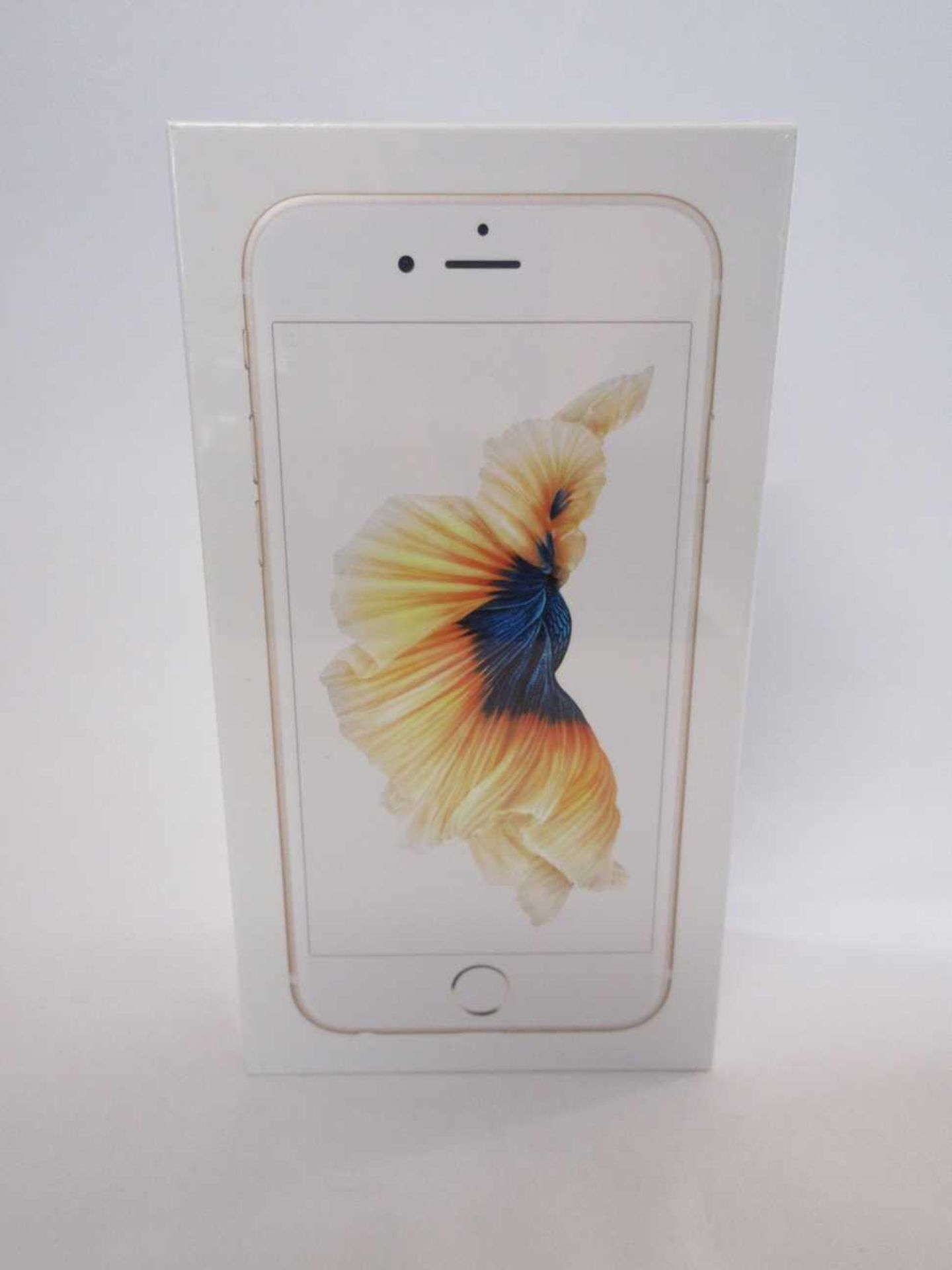 A boxed as new Apple iPhone 6s (Global/A1688) 16GB in Gold (IMEI: 353256075868340) (Box sealed).