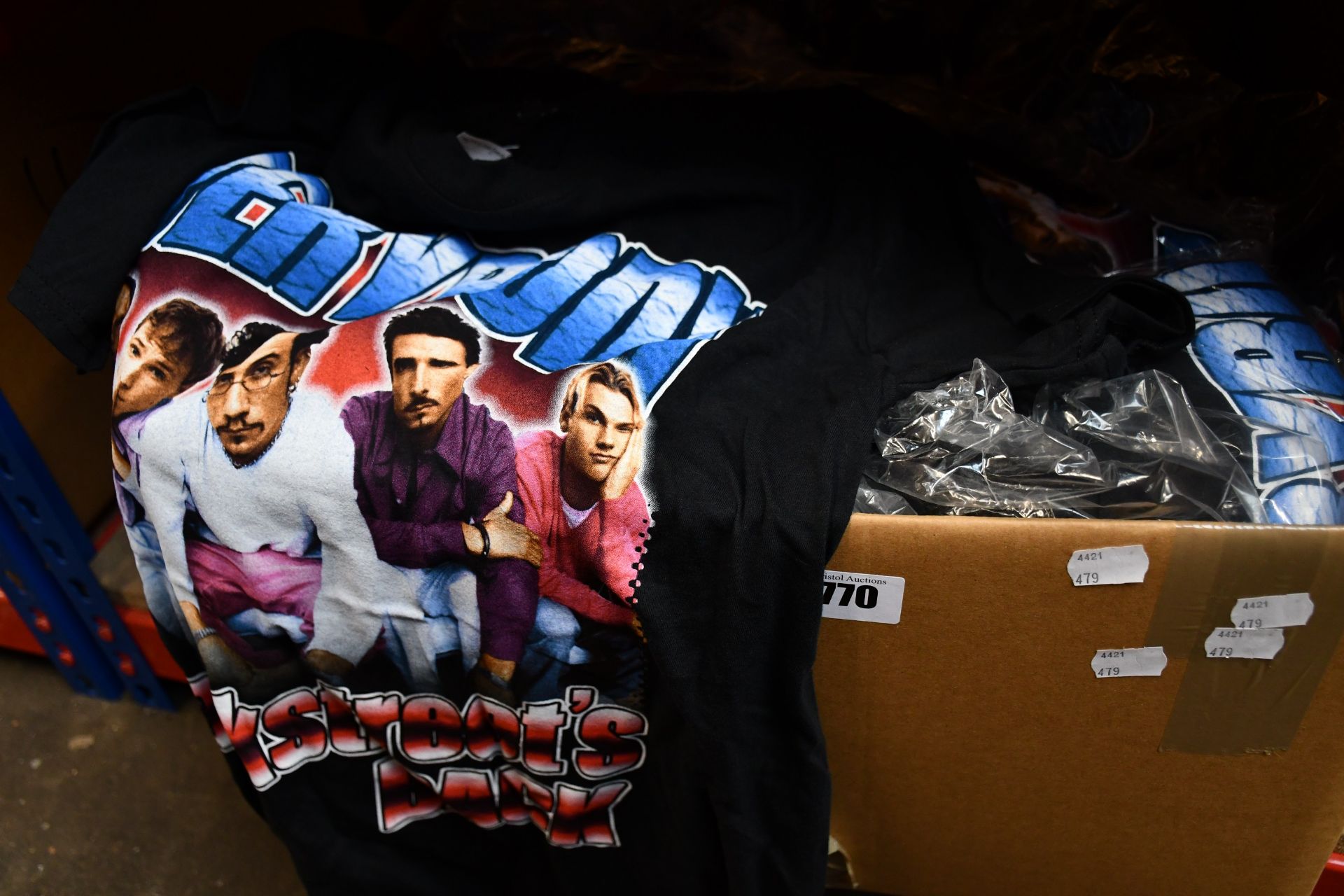 A quantity of as new Backstreet Boys Backstreets Back T-shirts (Assorted sizes).