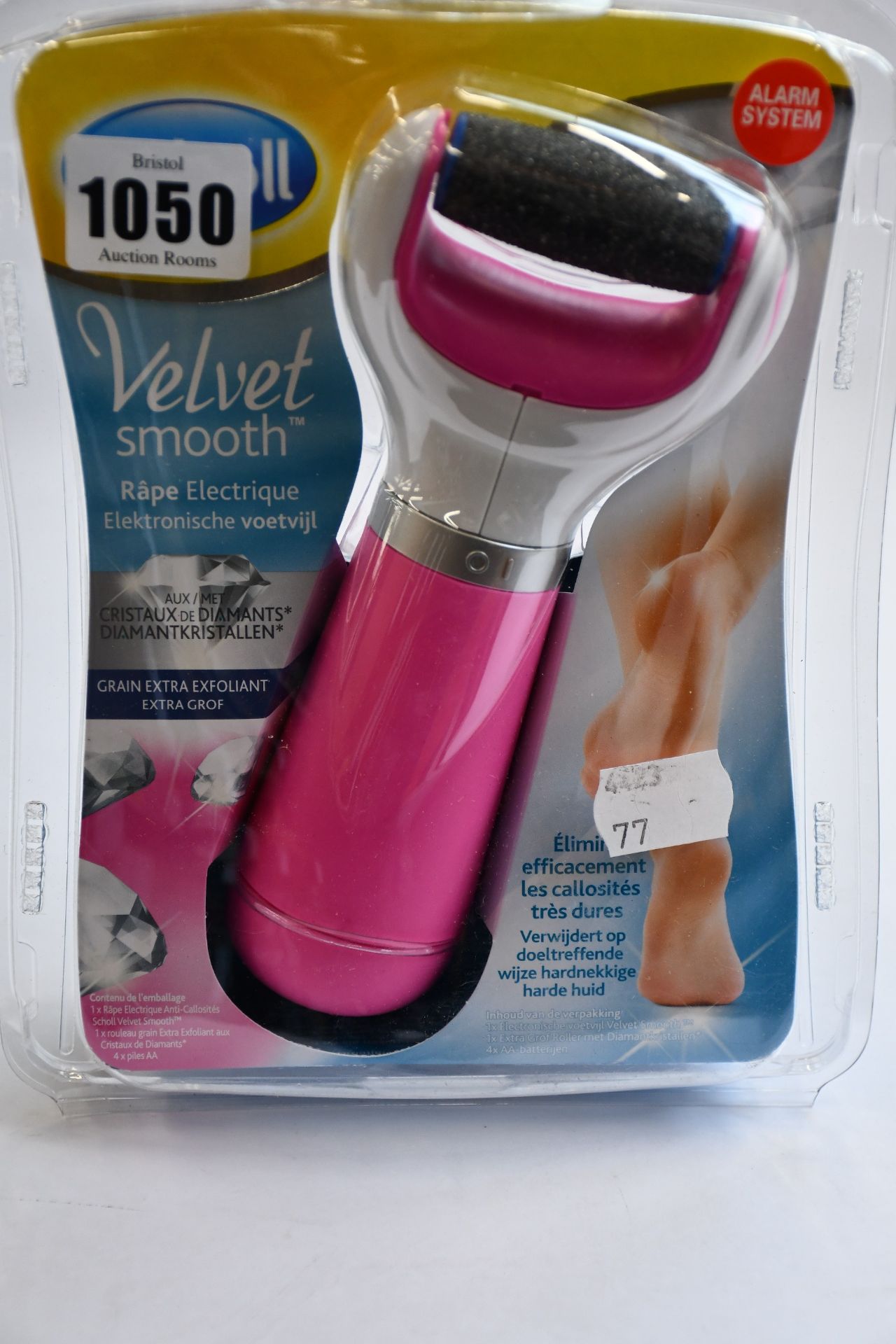 Ten boxed as new Scholl Velvet Smooth Pedi foot files with diamond crystals in pink.