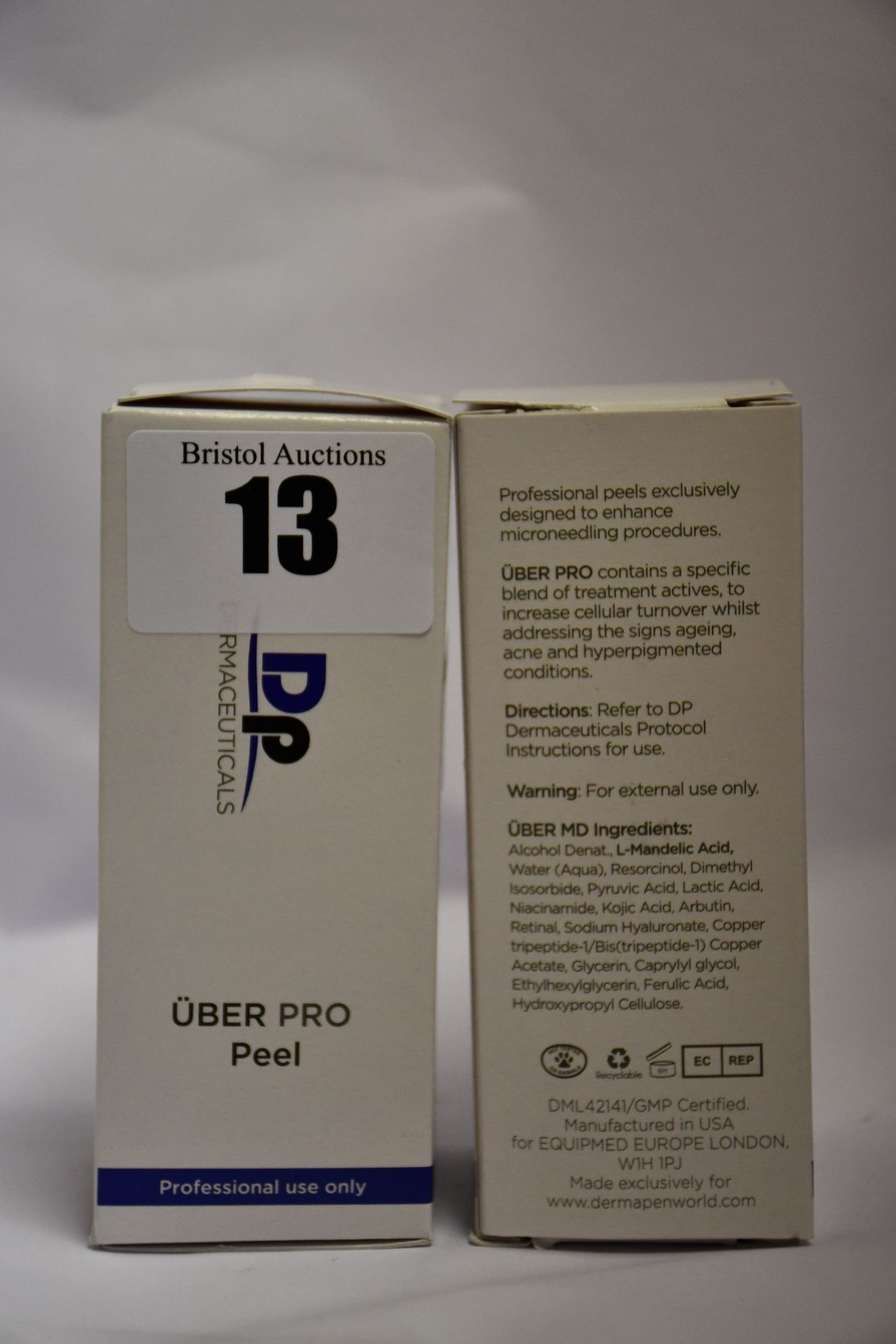 Eight boxed as new DP Dermaceuticals Uber Pro Peel (30ml).