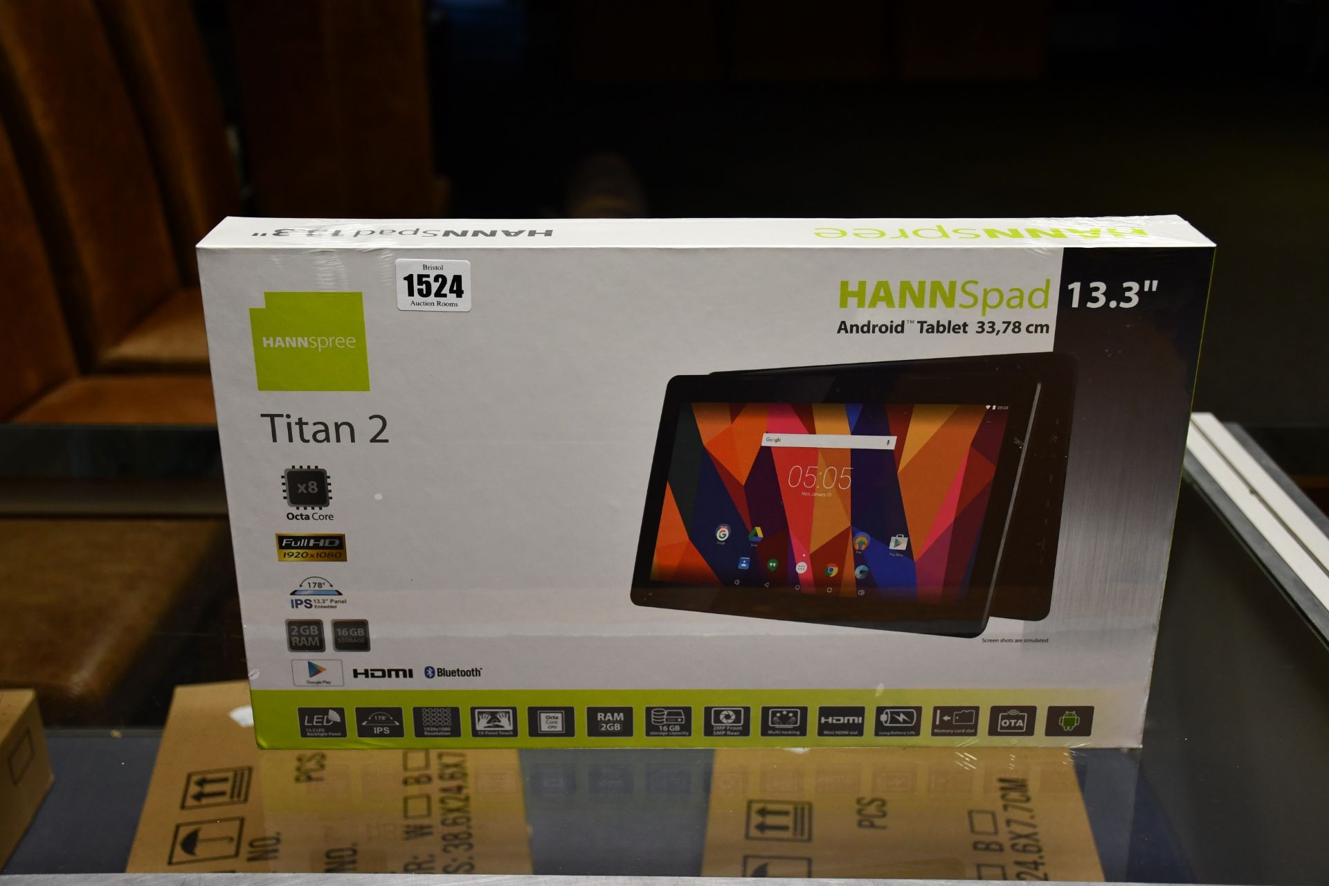 One boxed as new Hannspree Hannspad Titan 2 android tablet 13.3" (Full HD 1920 x 1080, 2GB RAM, 16GB